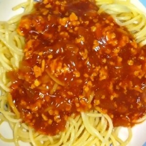 洋食屋のミートソーススパゲッティ